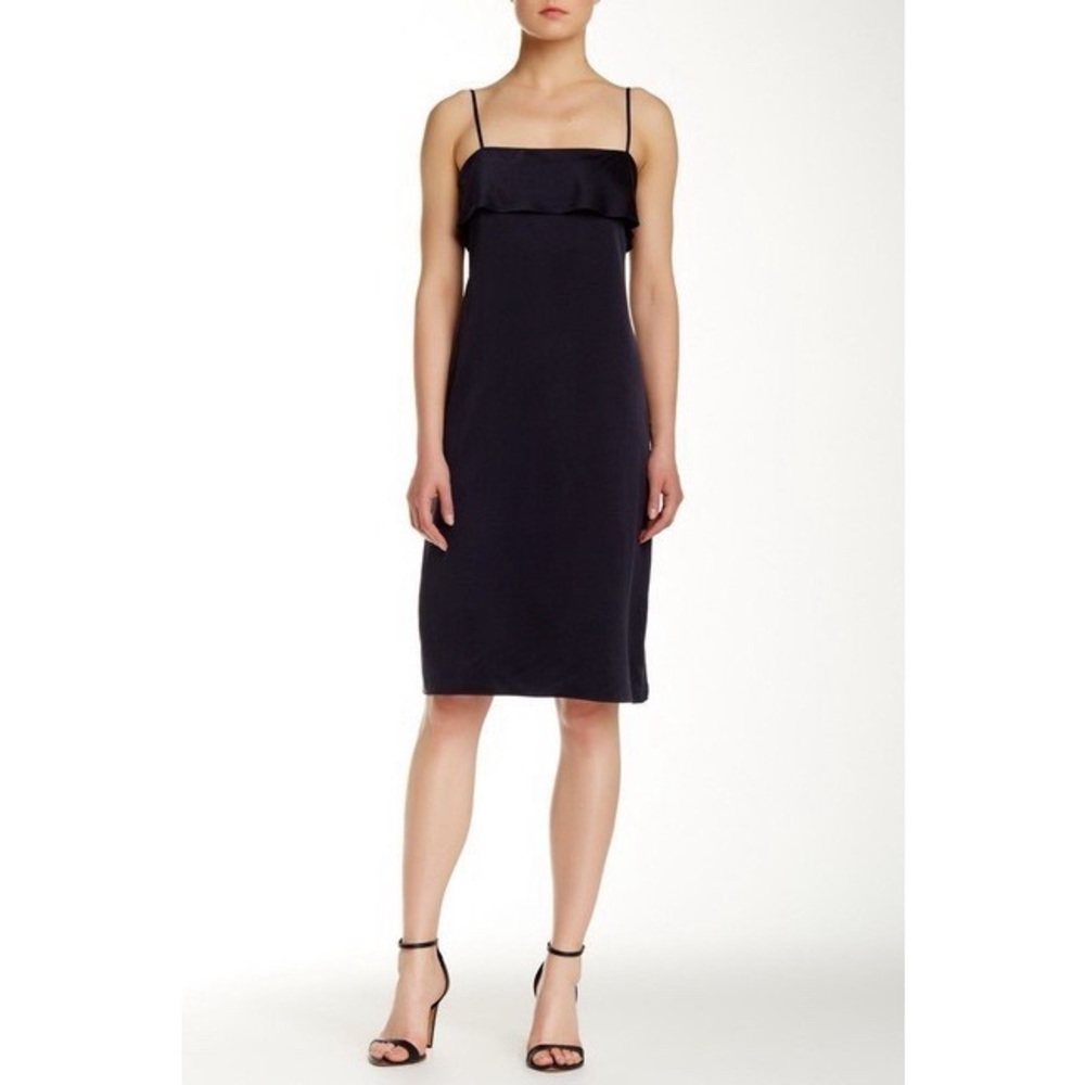 Theory Knee Length Silk Slip Dress in Vintage Navy Blue Size Medium
